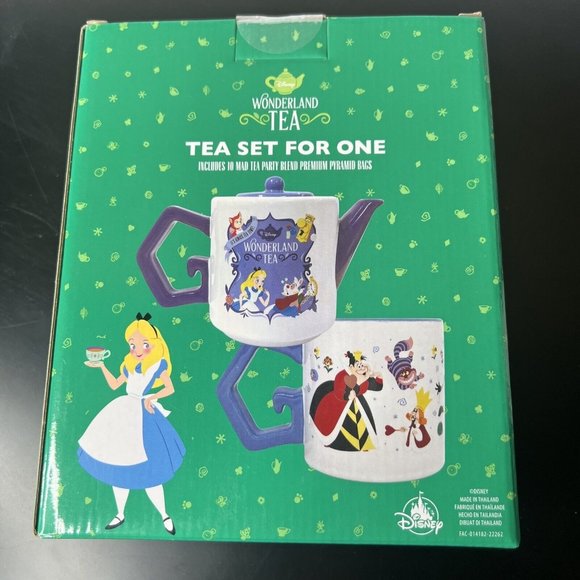 Disney Parks Alice Wonderland Tea Set For One Mug / Teapot / 10 Tea Bags NIB - Picture 3 of 7